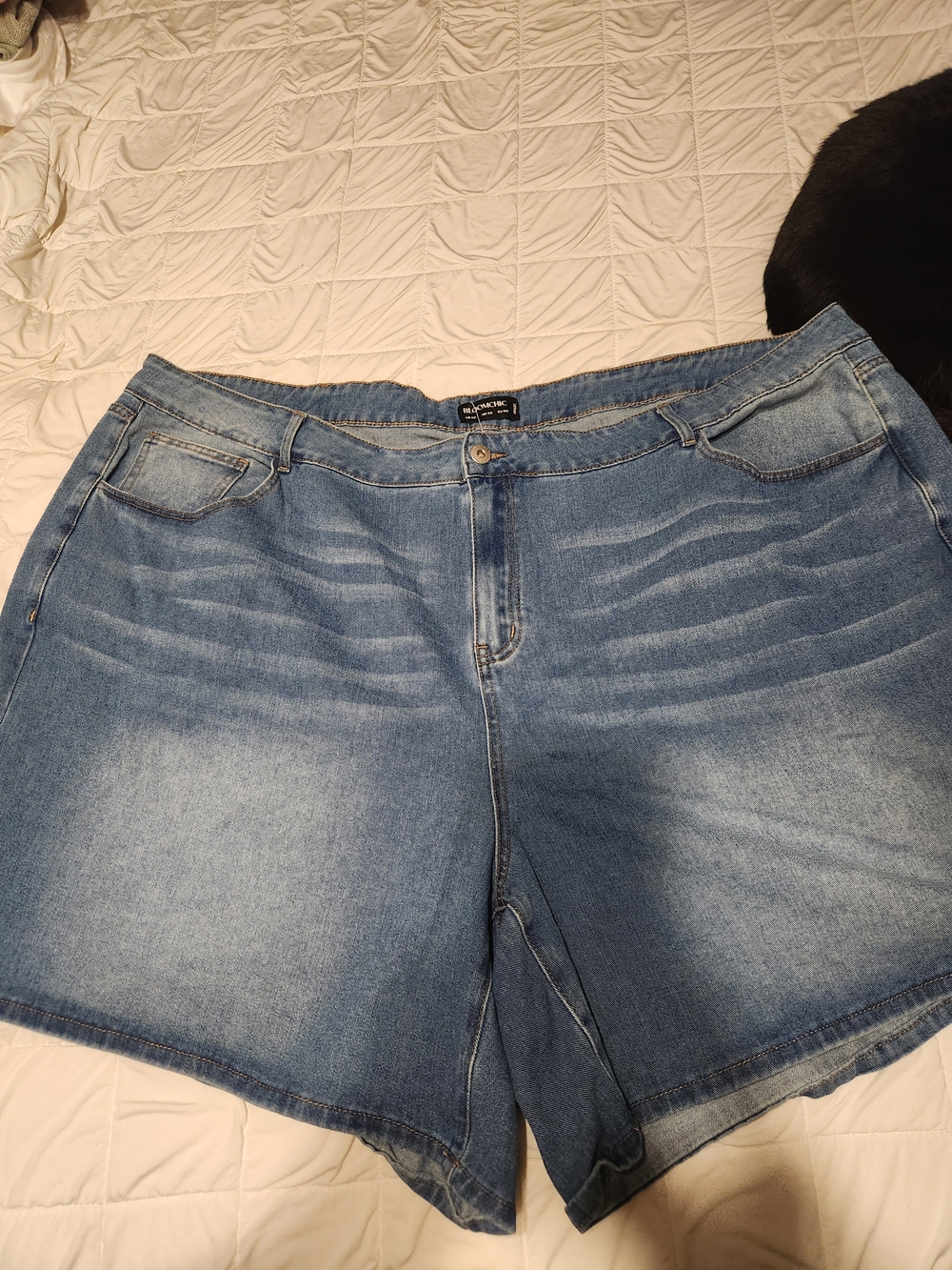 BloomChic Light Blue Washed Denim Shorts